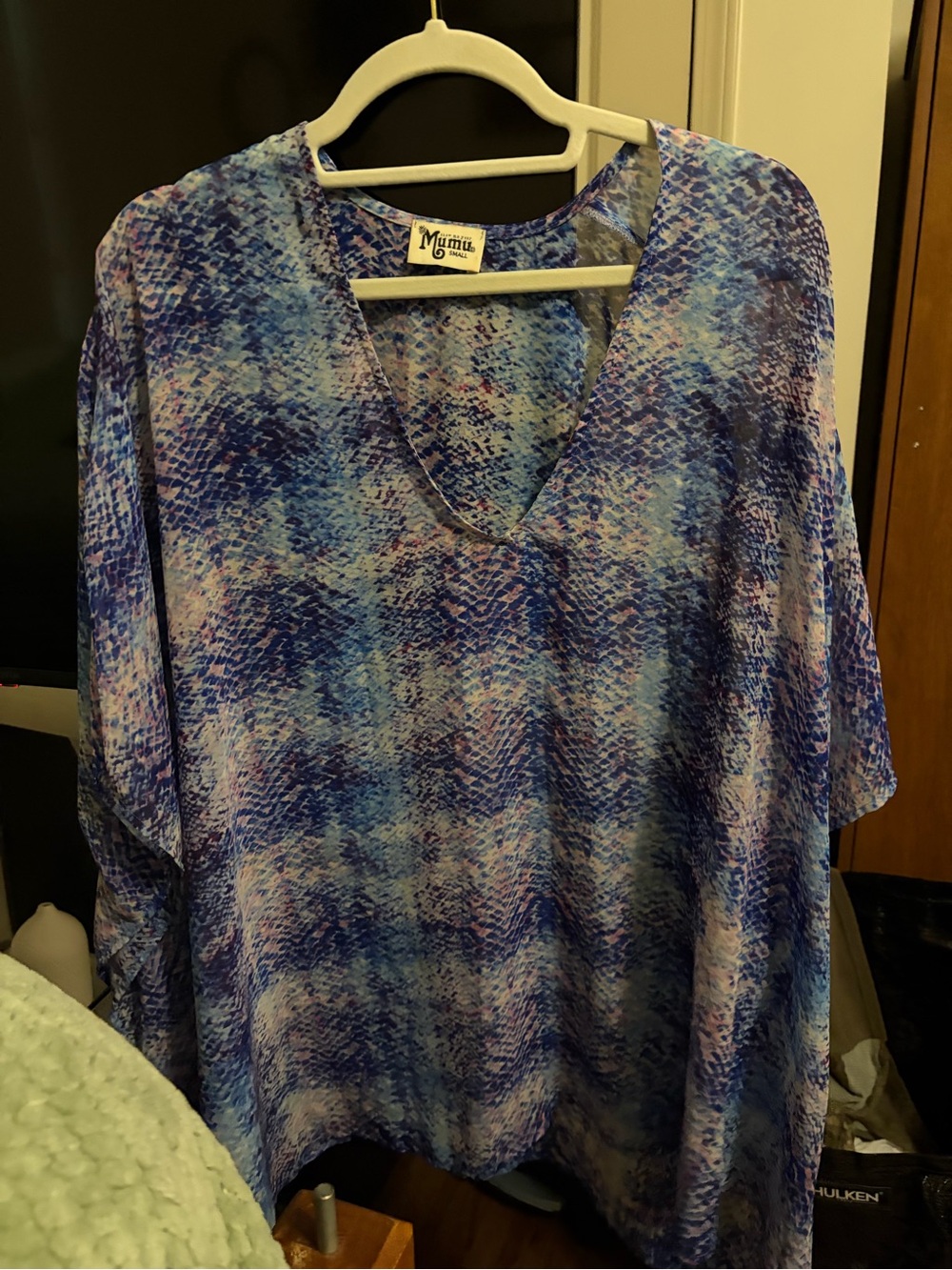Show Me Your Mumu Peta Tunic V-Neck Snake Print Cover Up Small